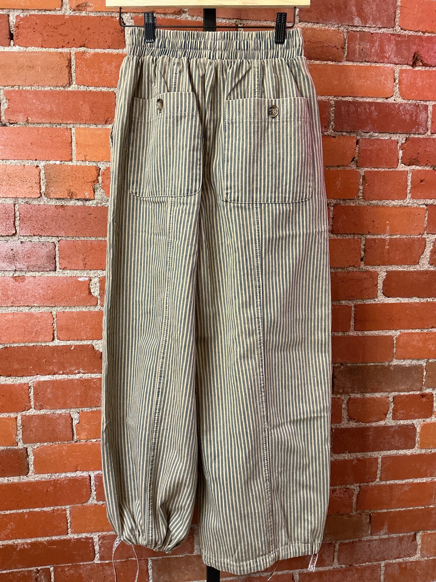 Elastic Vintage Stripe Pant