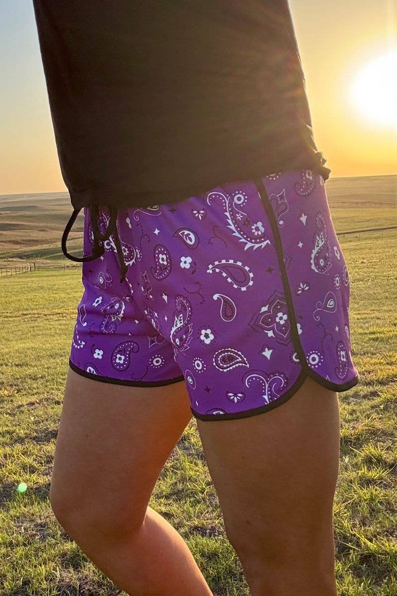 Bandana Babe Purple Shorts