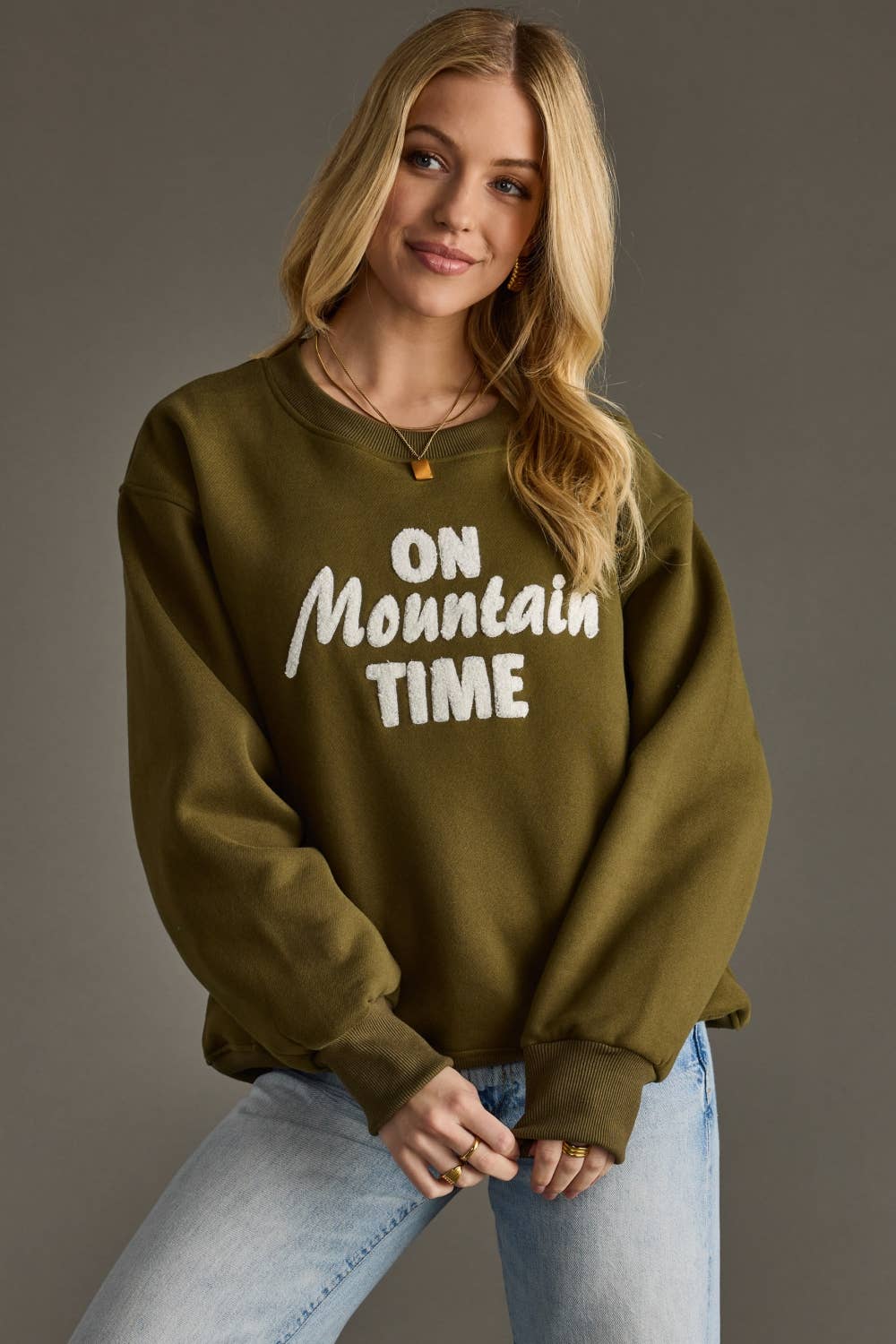 Olive On Mountain Time Sweatshirt
