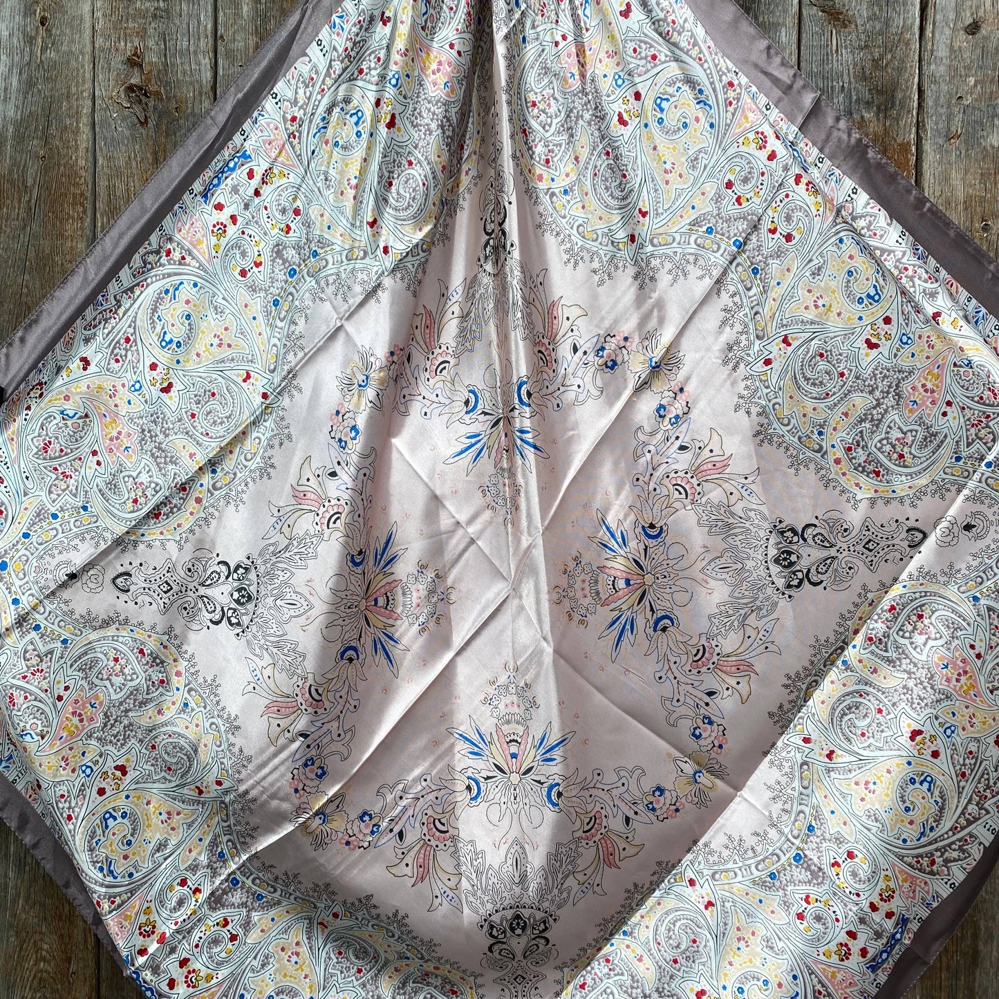 35X35" Pink Floral Wild Rag/Scarf