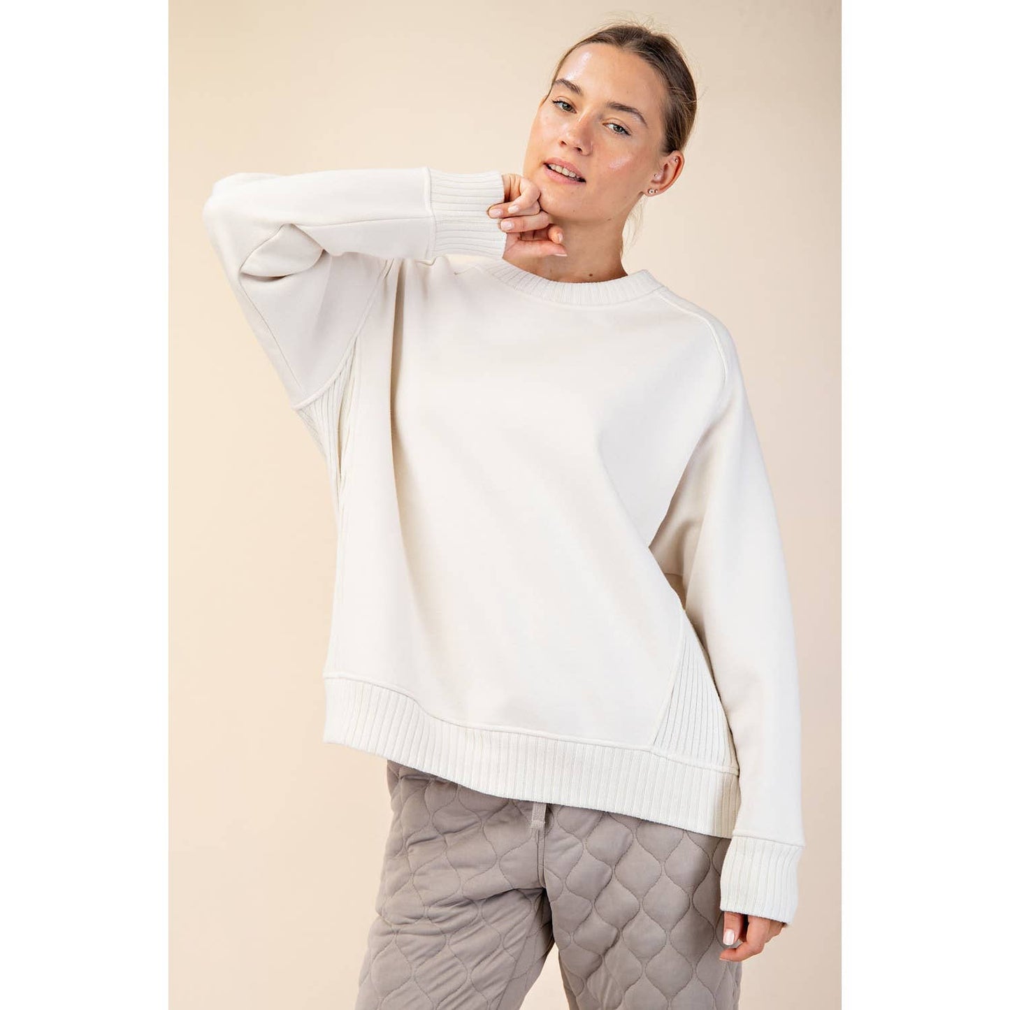 FLEECE FRENCH TERRY CREW NECK SWEATSHIRT
