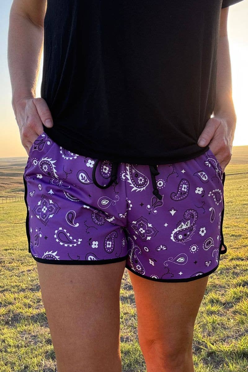 Bandana Babe Purple Shorts