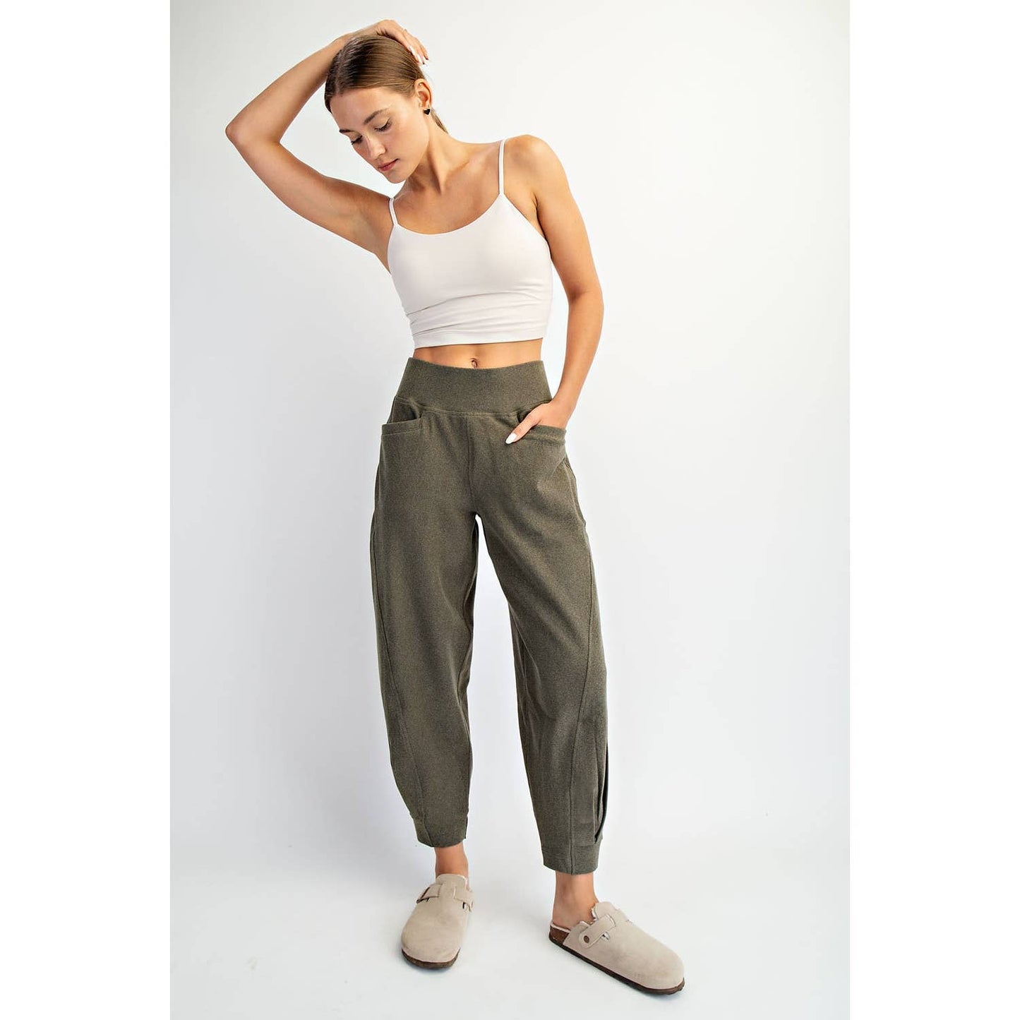 RIB BRUSH COCOON PANT
