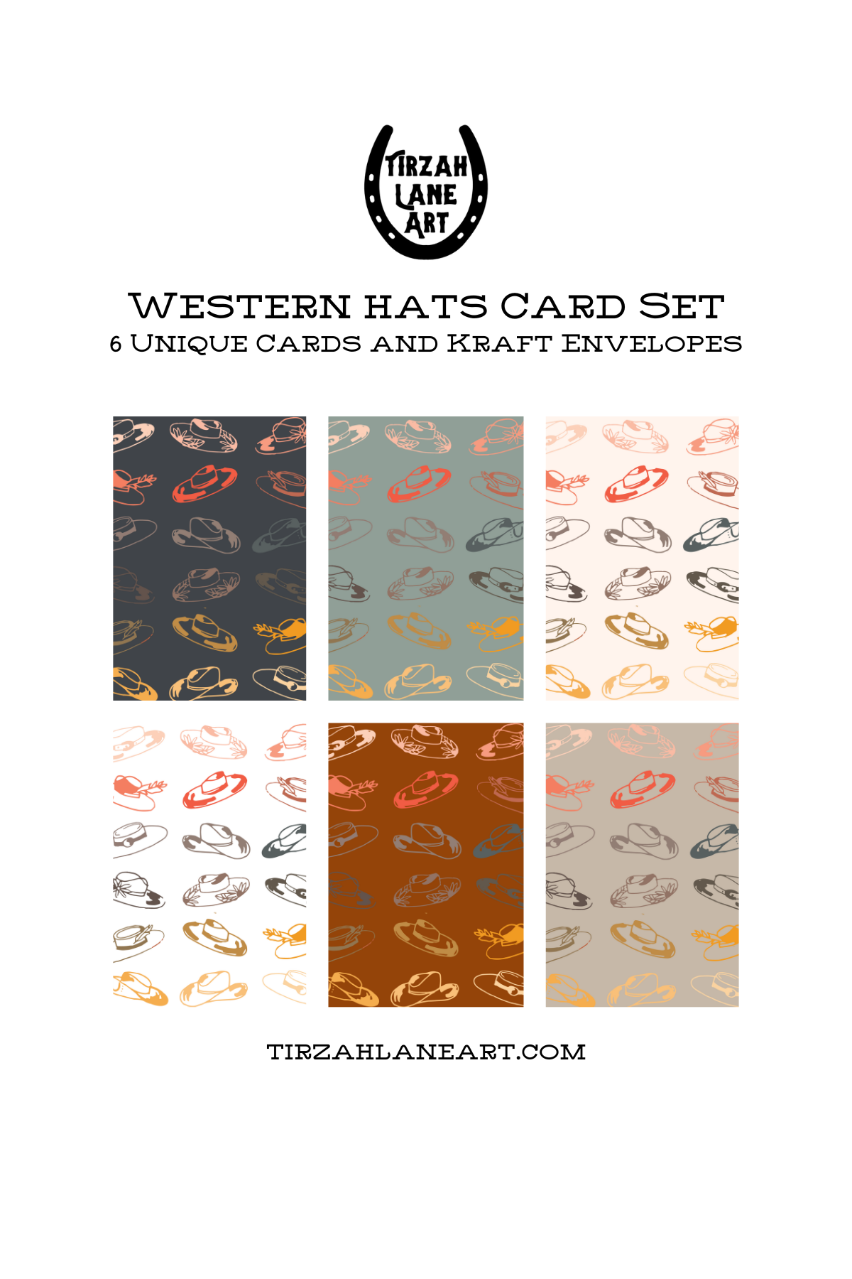 Western Cowgirl Hat Cowboy Hat Card Set