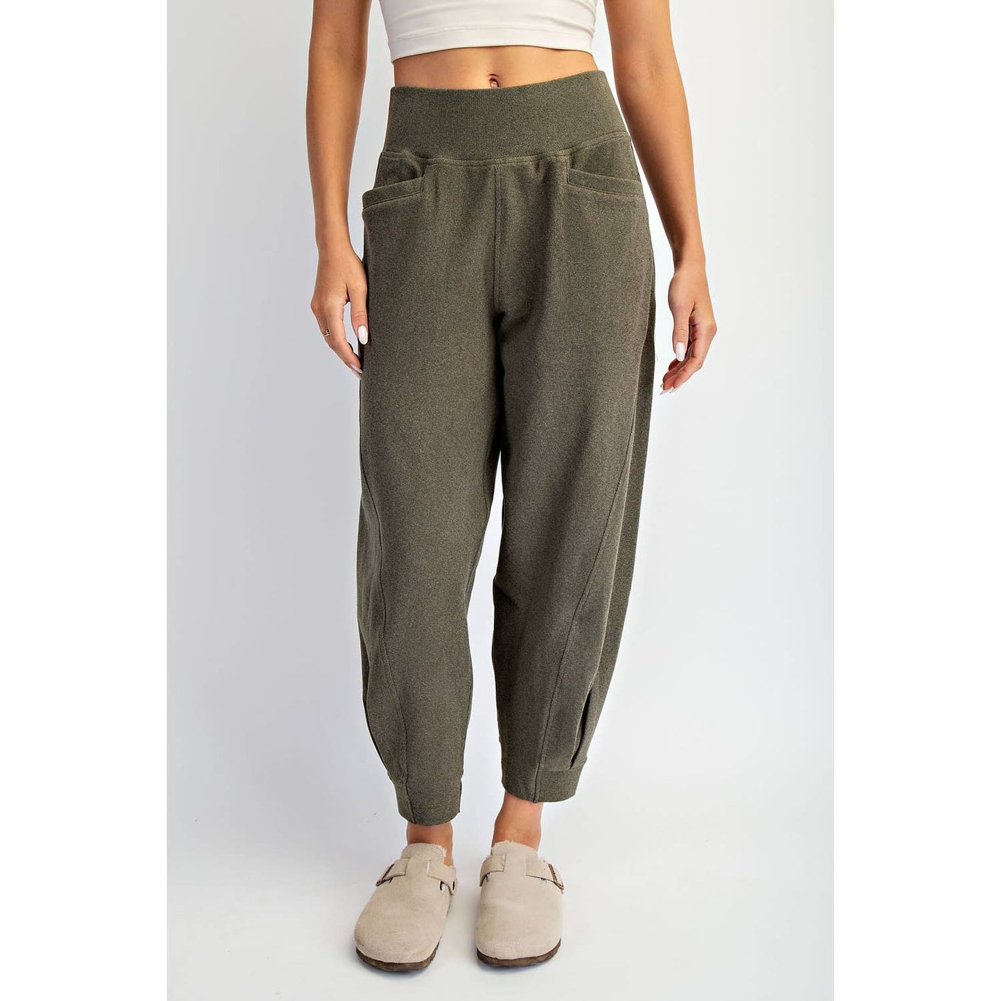 RIB BRUSH COCOON PANT