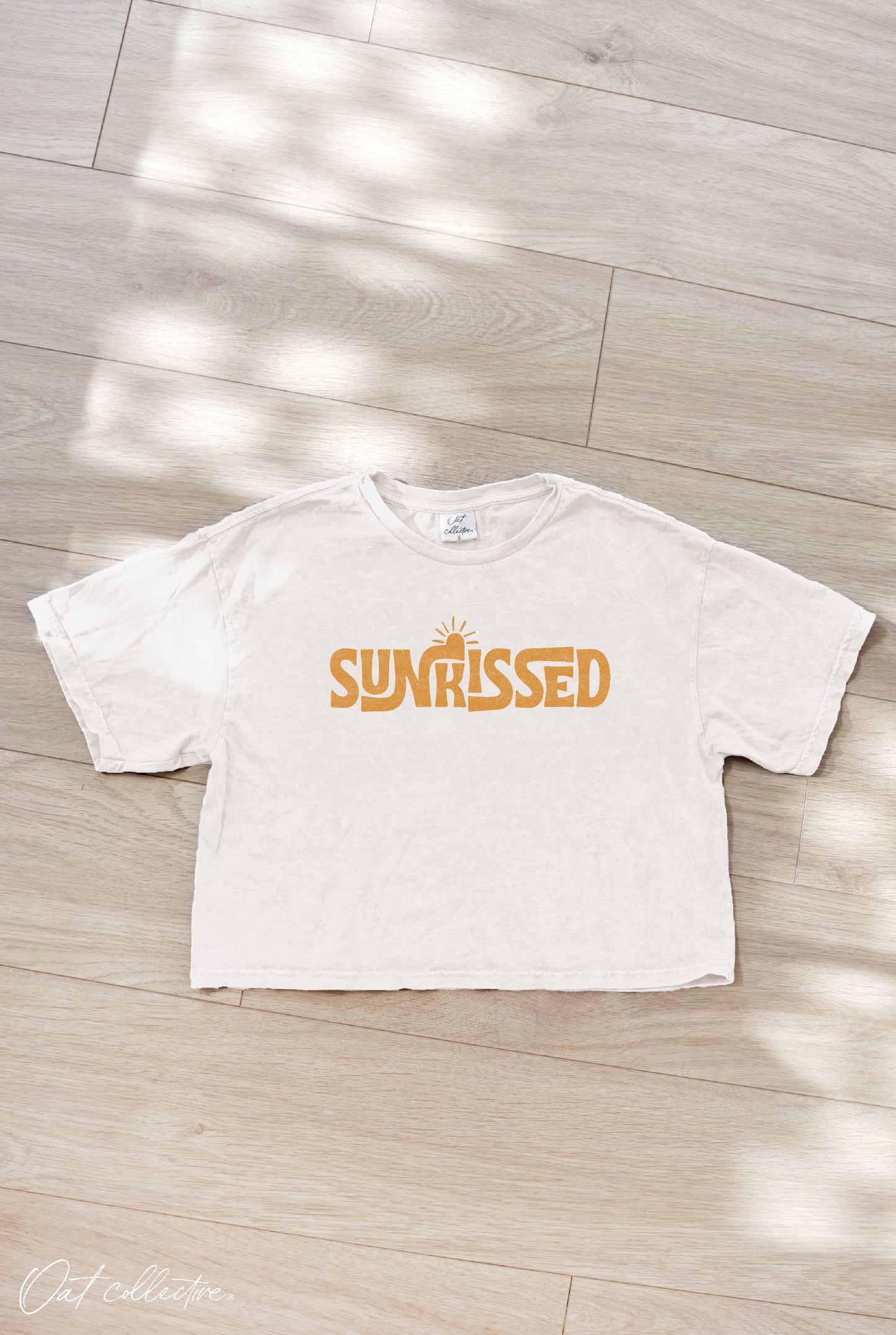 SUNKISSED Cropped Mineral Graphic Top