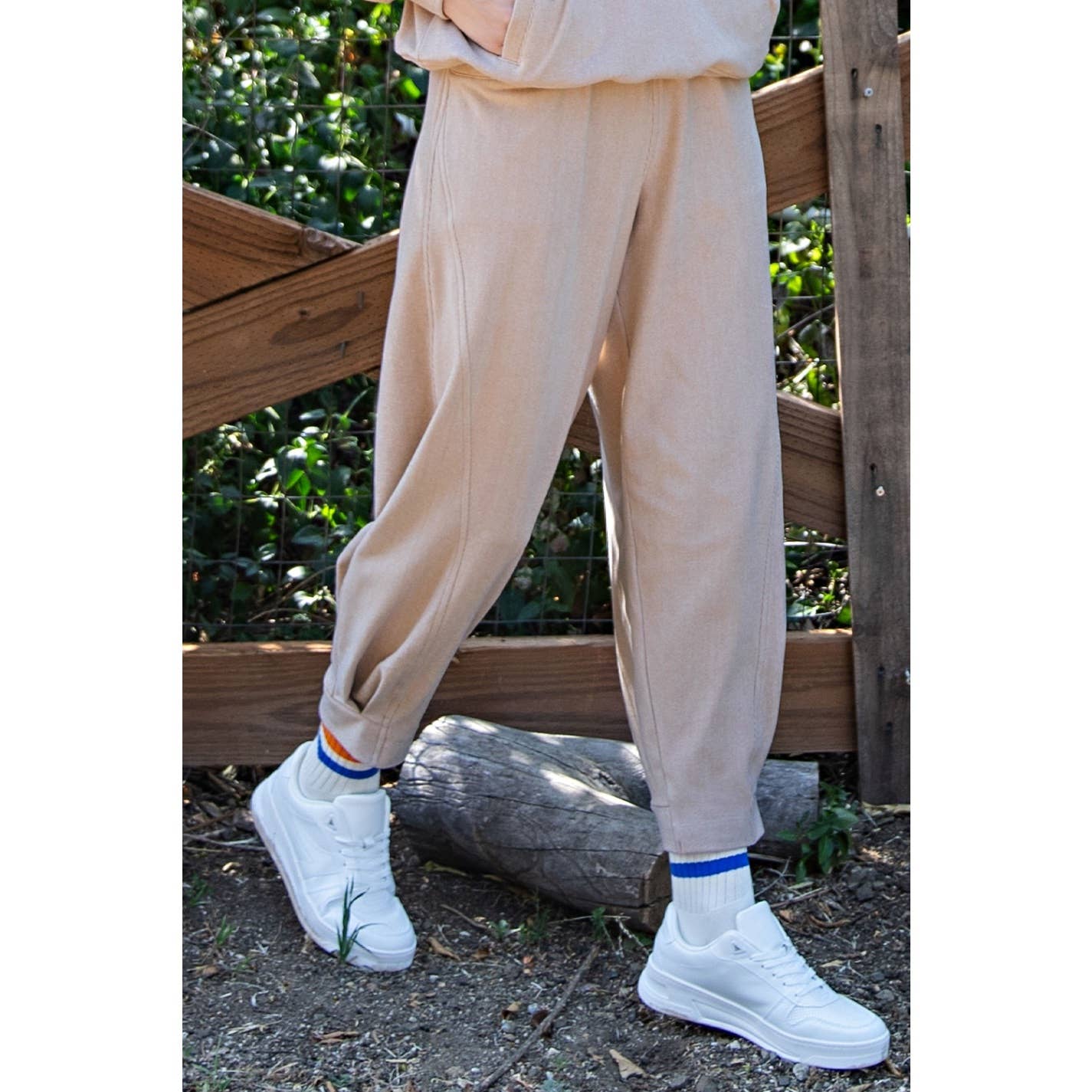 RIB BRUSH COCOON PANT
