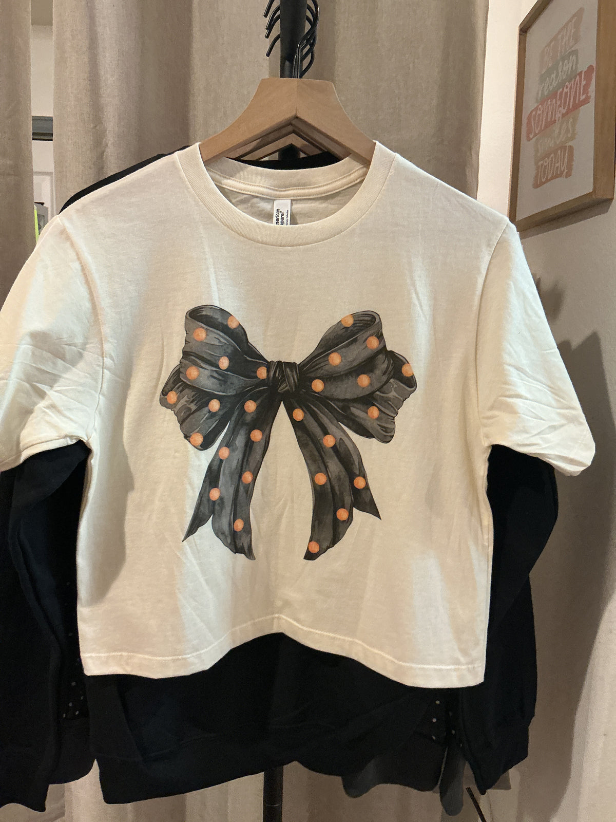 Halloween Polka Dot Bow Boxy Tee