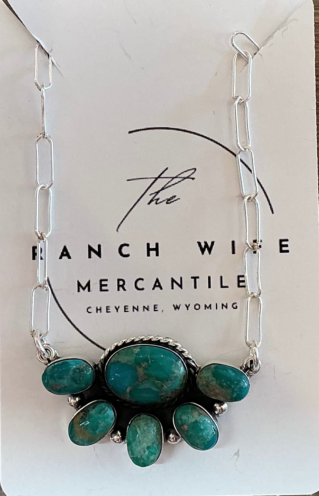 Turquoise half cluster necklace