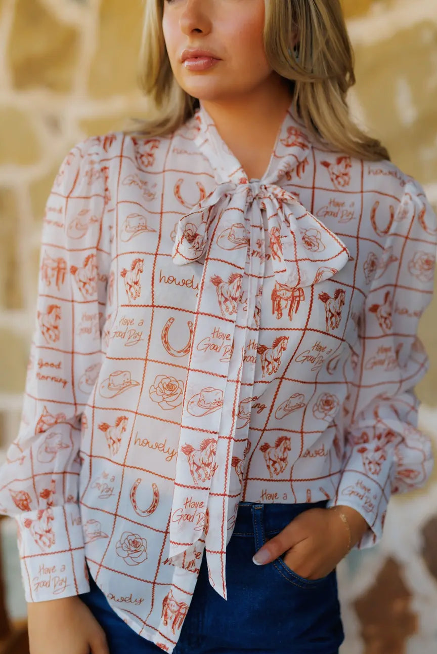Howdy Check Blouse
