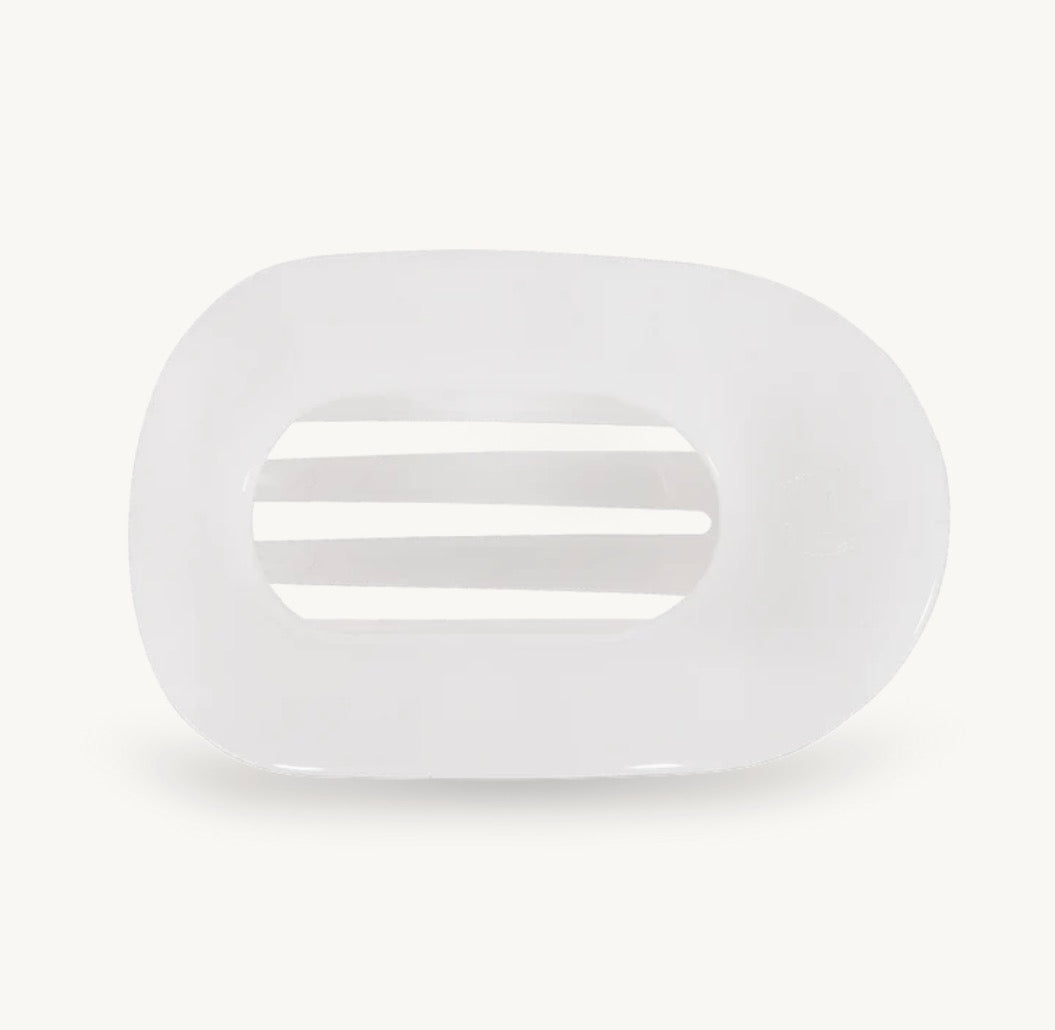 Coconut White Medium Flat Round Hair Clip