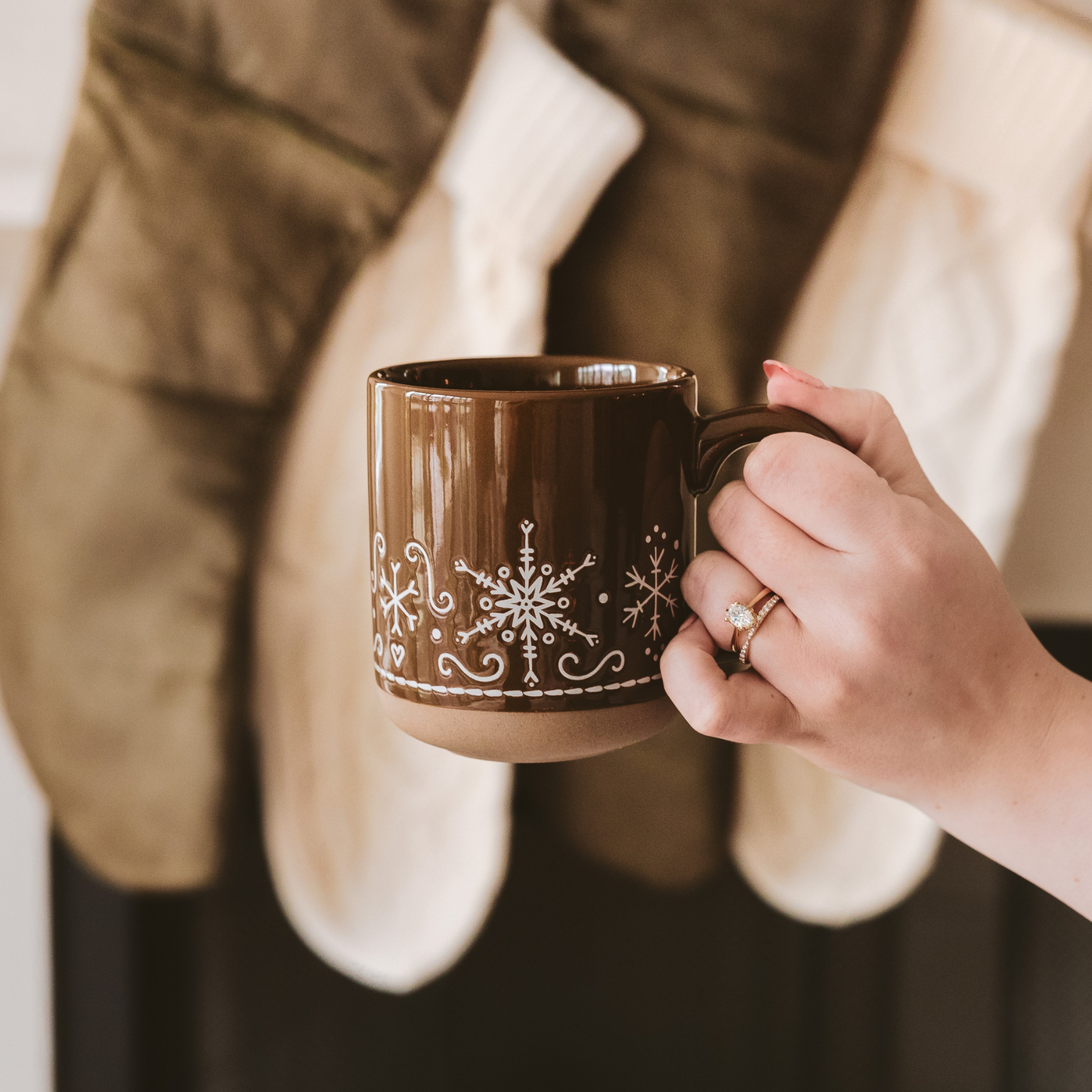 Gingerbread Stoneware Coffee Mug - Christmas Decor