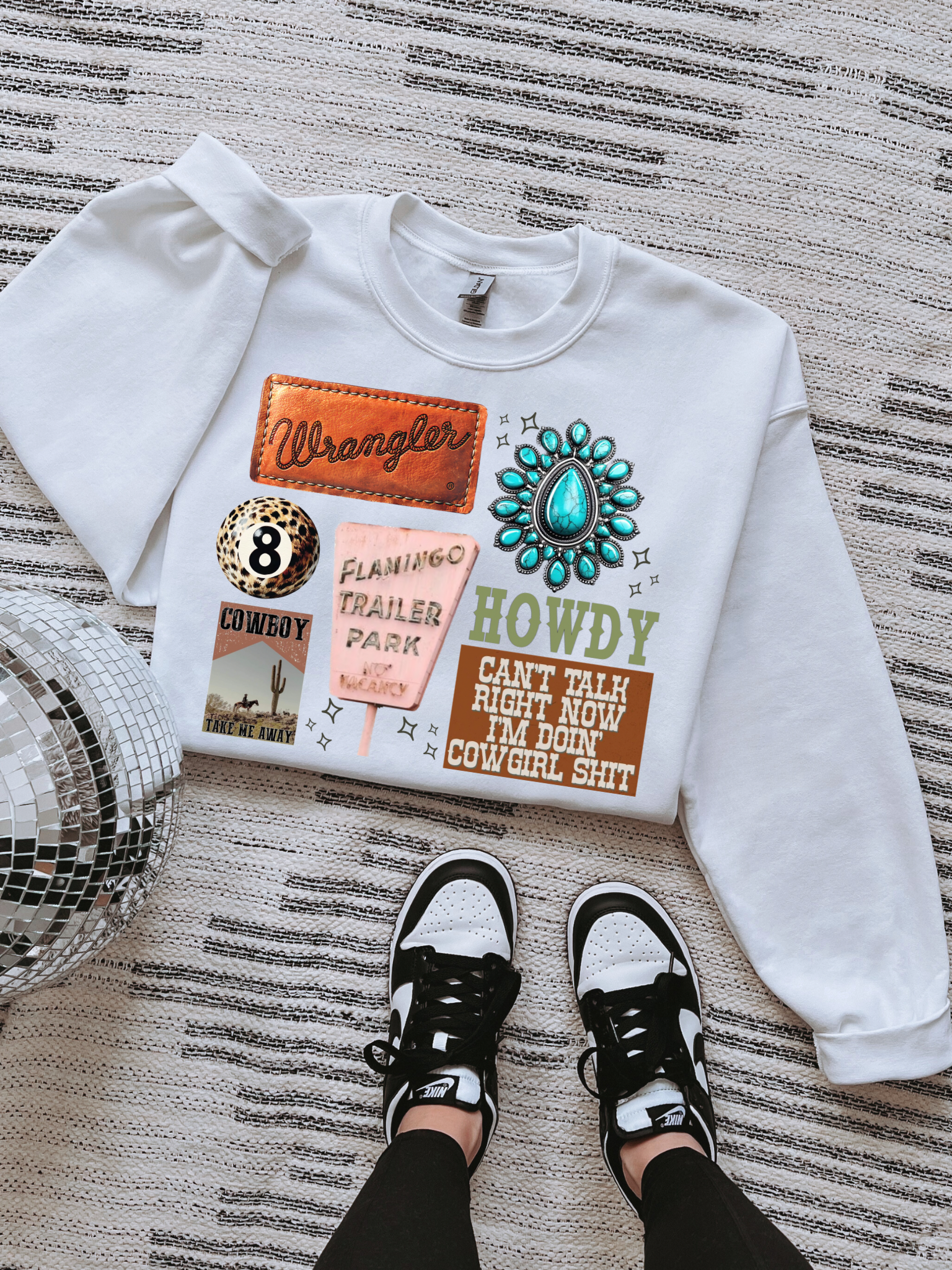 Cowgirl Collage Crewneck