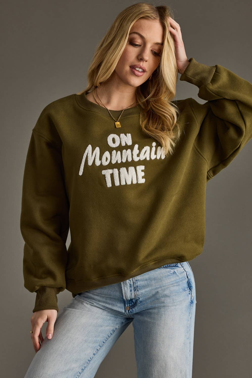 Olive On Mountain Time Sweatshirt