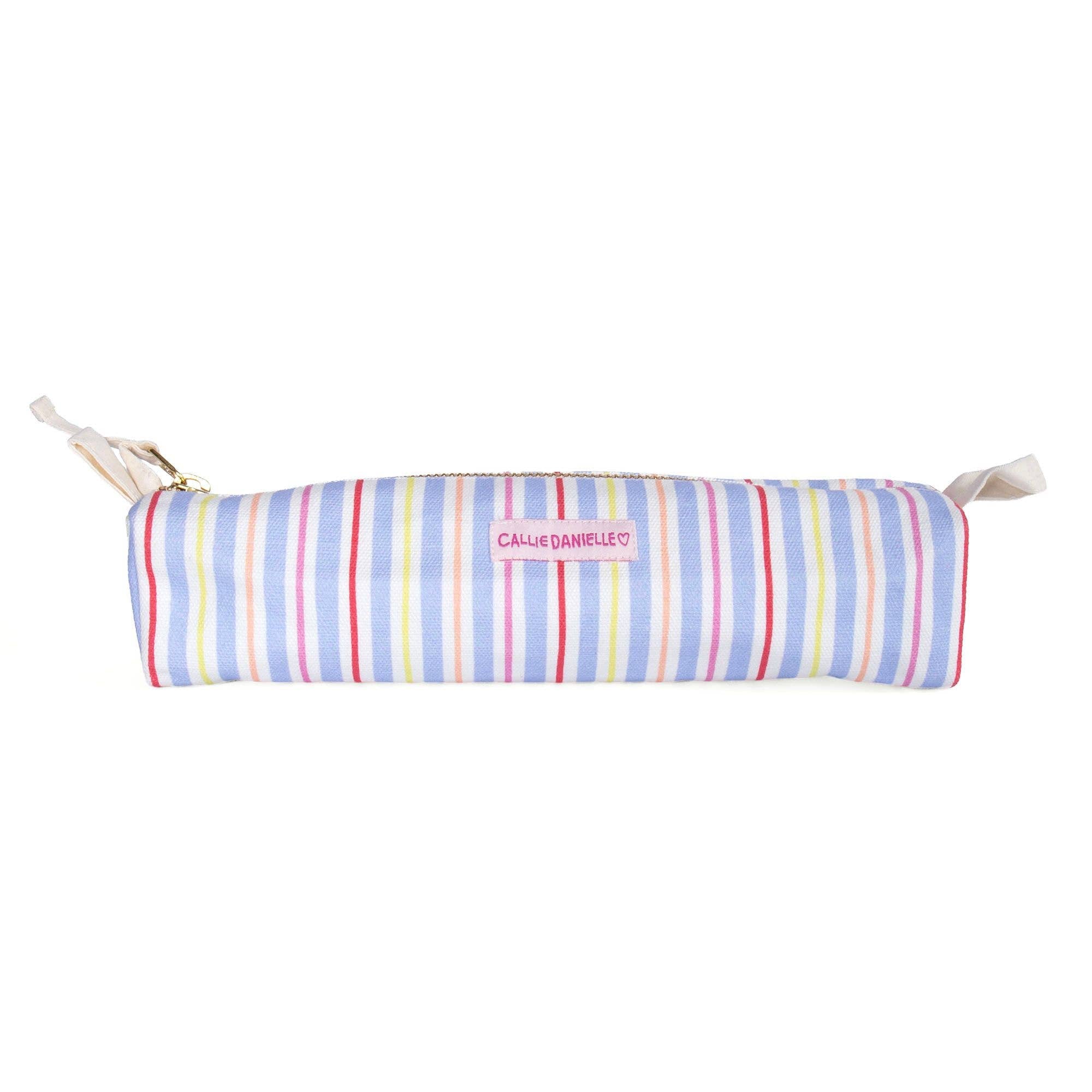 Stripes Pencil Pouch – Zippered Case for Pens/makeup brushes