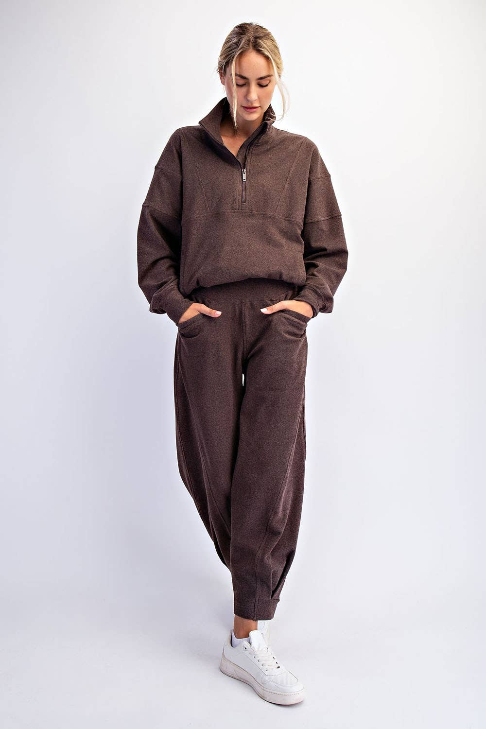 RIB BRUSH COCOON PANT