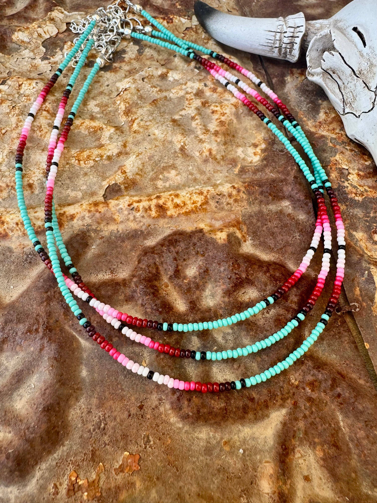 Small Beaded choker/Western Choker/Layering Necklace