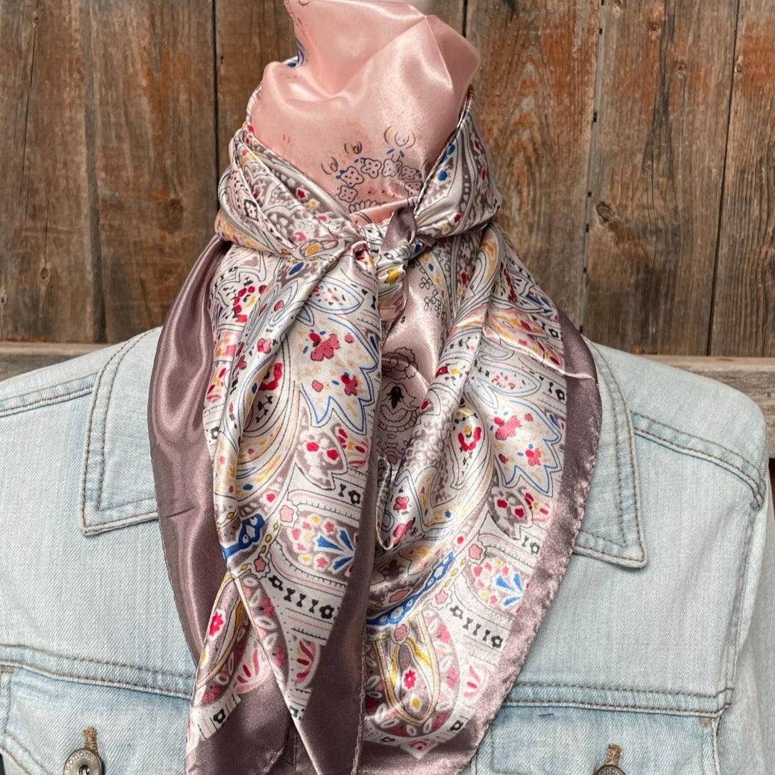 35X35" Pink Floral Wild Rag/Scarf