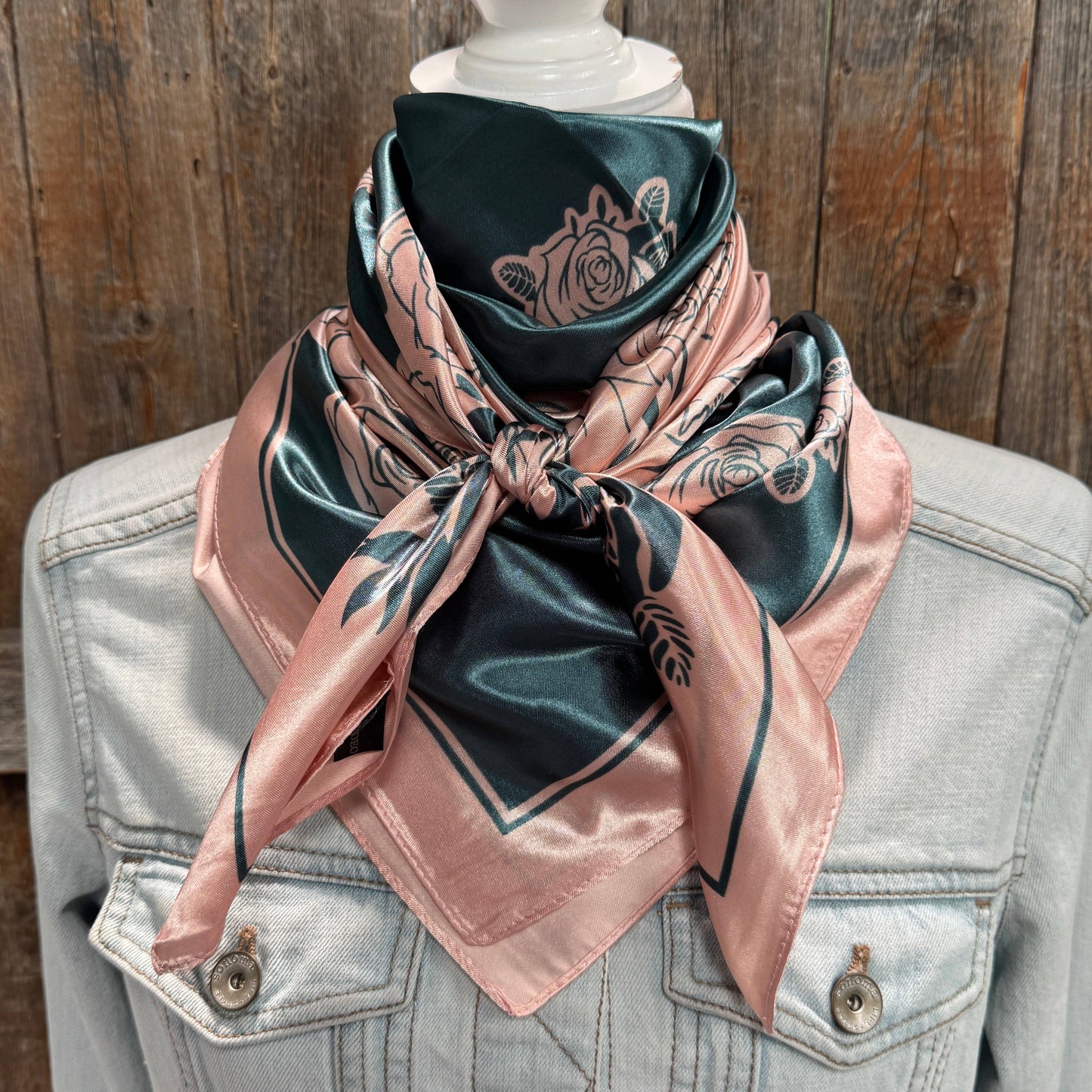 35X35" Baby Pink Roses Wild Rag