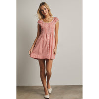 GINGHAM BUTTON-UP MINI DRESS / WL25-11978