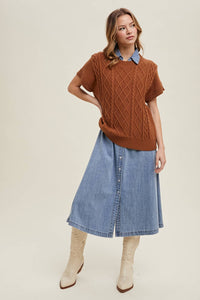 CABLE KNIT SWEATER TOP / WL25-10926