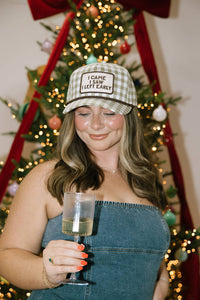 I Came I Saw I Left Early Gingham Patch Hat Thanksgiving Hat