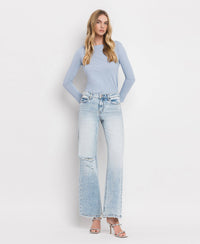 TUMMY CONTROL SUPER HIGH RISE WIDE LEG JEANS LV1312