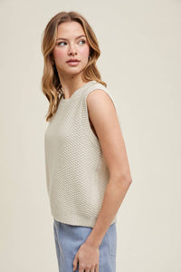 TEXTURED BACK TIES SWEATER VEST