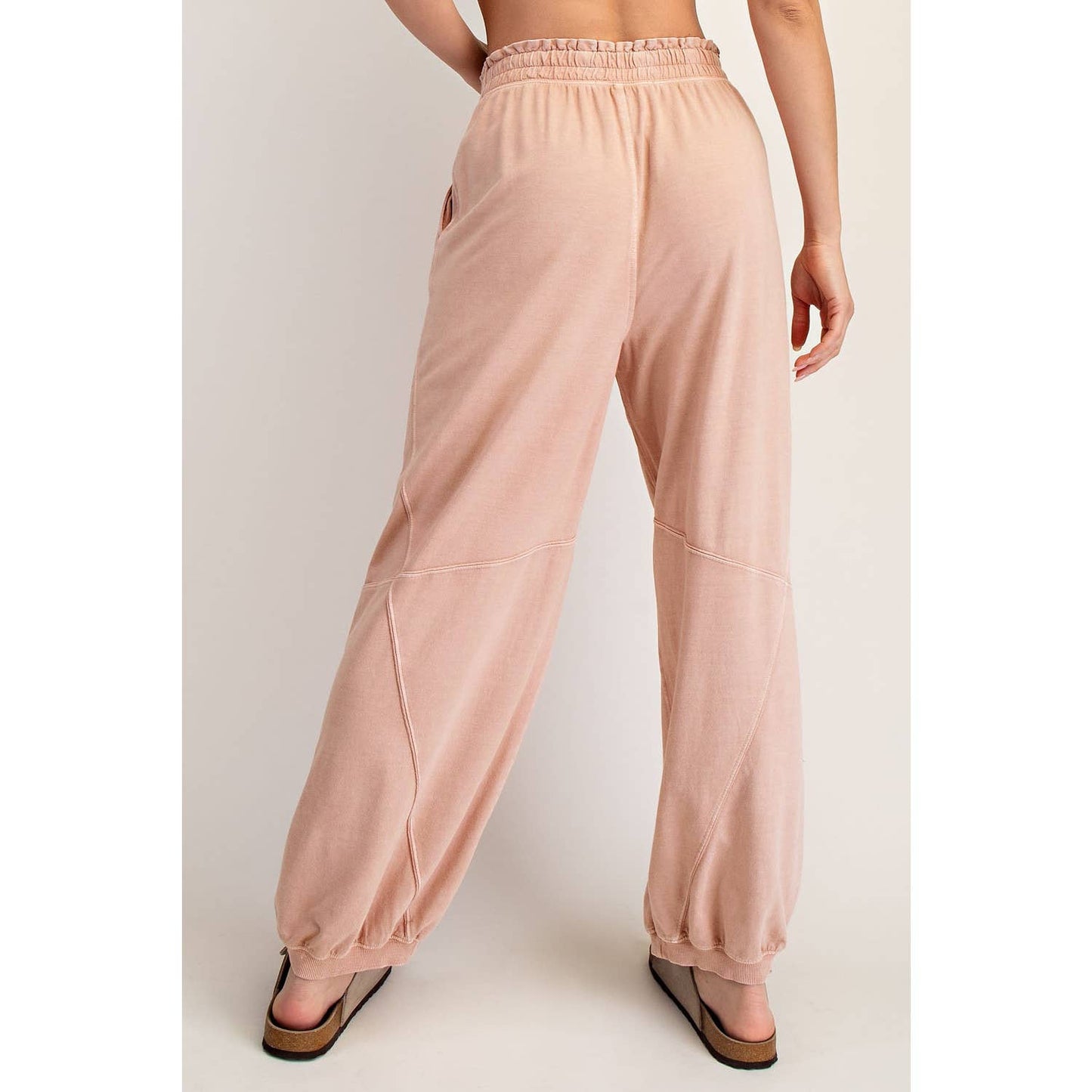 MINERAL WASHED TERRY BUTTER JOGGER PANTS