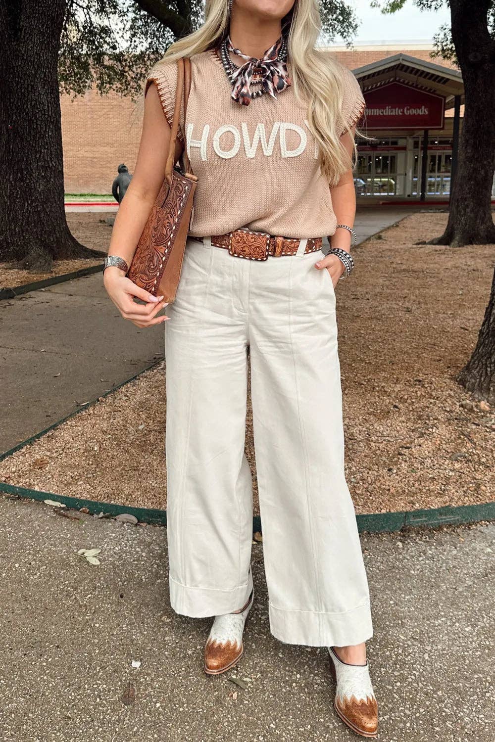 Short Sleeve Knit HOWDY Western Sweater
