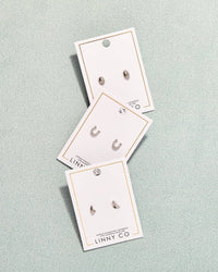 Screwback Stud Earrings - Horseshoe Silver
