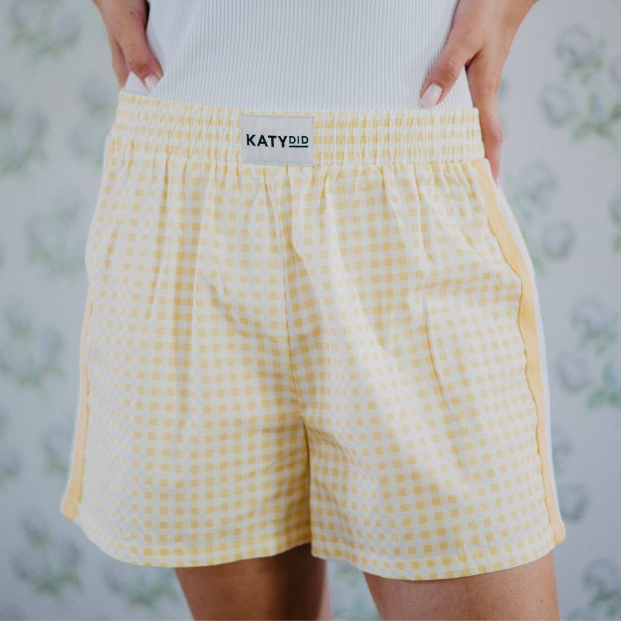 Yellow Plaid Women's Boxer Shorts