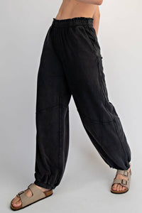 MINERAL WASHED TERRY BUTTER JOGGER PANTS