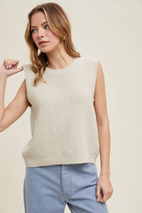 TEXTURED BACK TIES SWEATER VEST