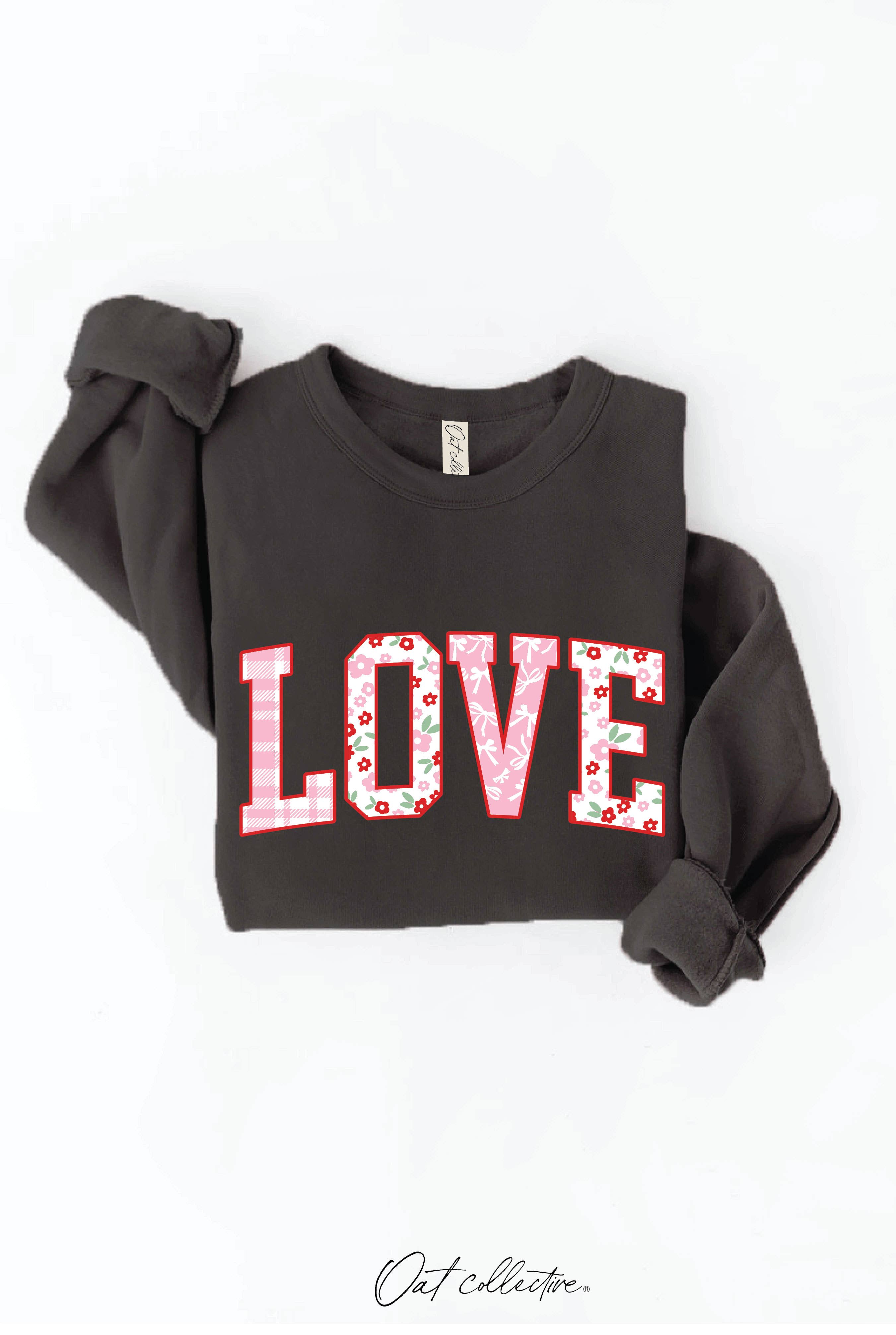 LOVE WITH PATTERN Graphic Sweatshirt