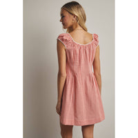 GINGHAM BUTTON-UP MINI DRESS / WL25-11978