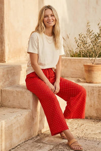 Relaxed Polka Dot Wide Leg Pants