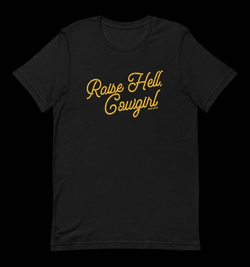 RAISE HELL, COWGIRL TEE BLACK