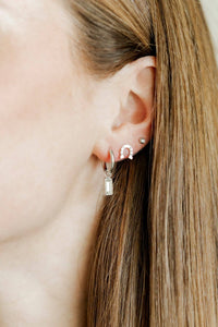 Screwback Stud Earrings - Horseshoe Silver