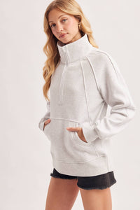Raglan Sleeved 1/4 Zip Sweater