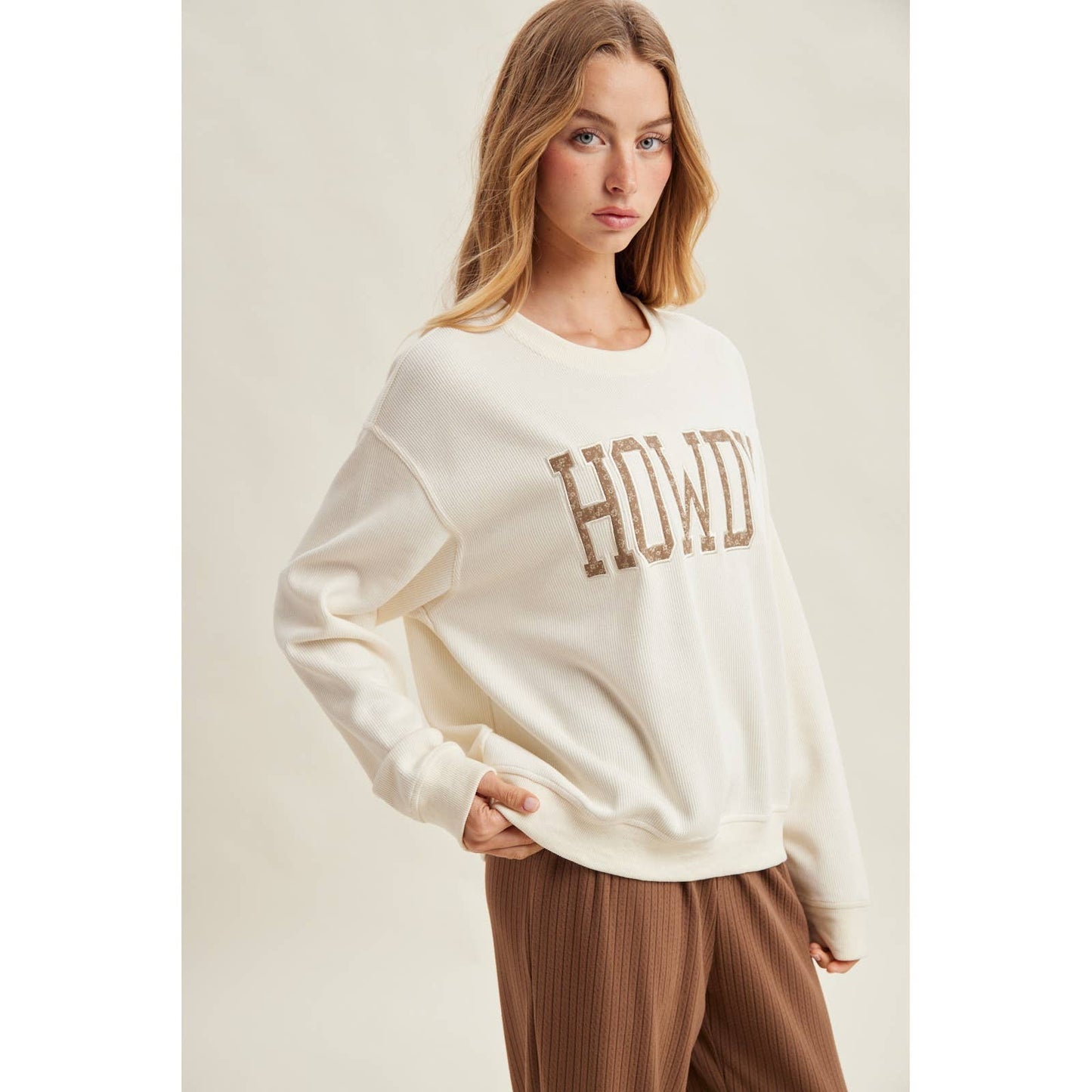 WESTERN 'HOWDY' FLORAL GRAPHIC COZY SWEATSHIRT