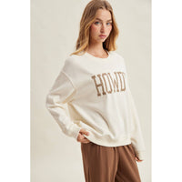 WESTERN 'HOWDY' FLORAL GRAPHIC COZY SWEATSHIRT