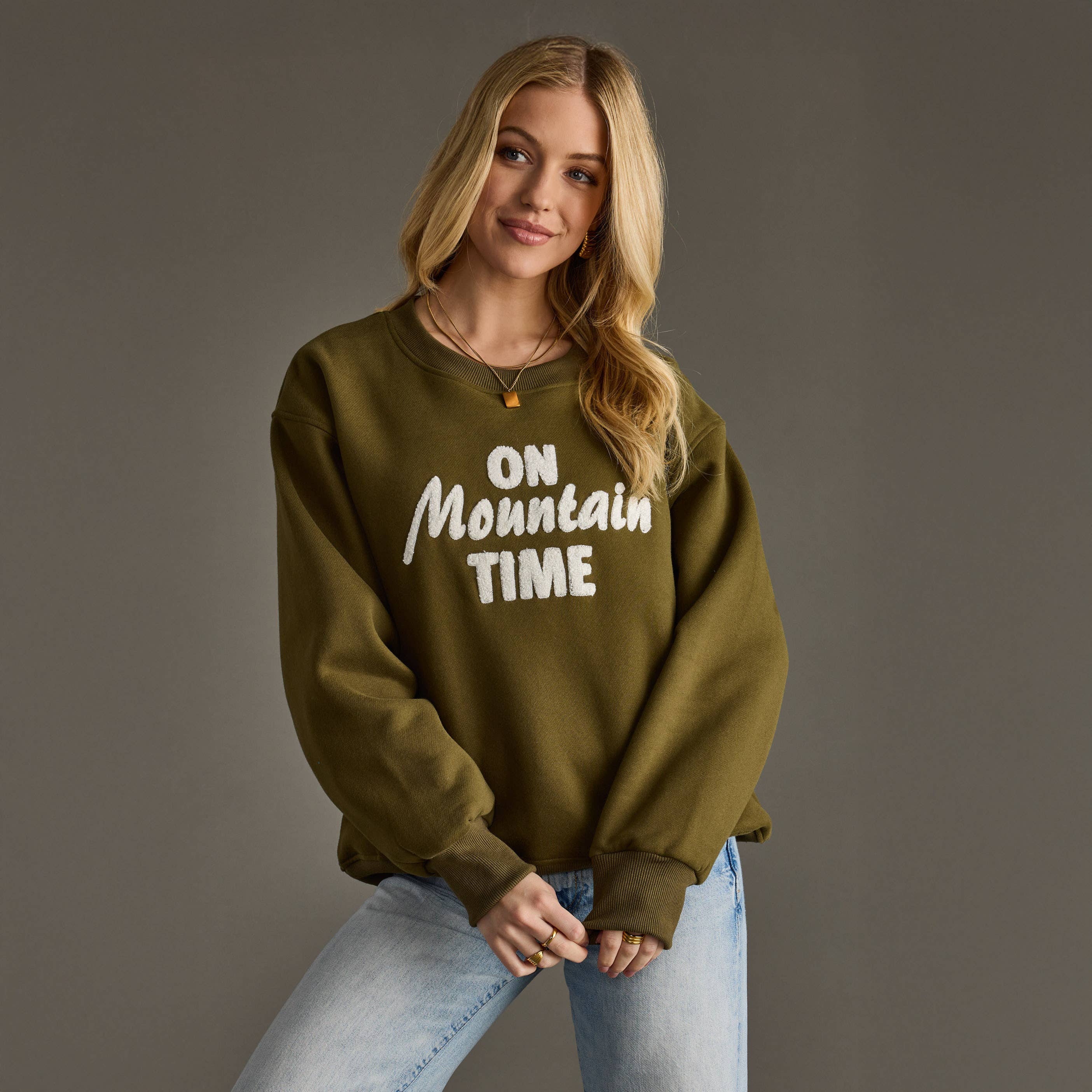 Olive On Mountain Time Sweatshirt