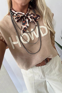 Short Sleeve Knit HOWDY Western Sweater