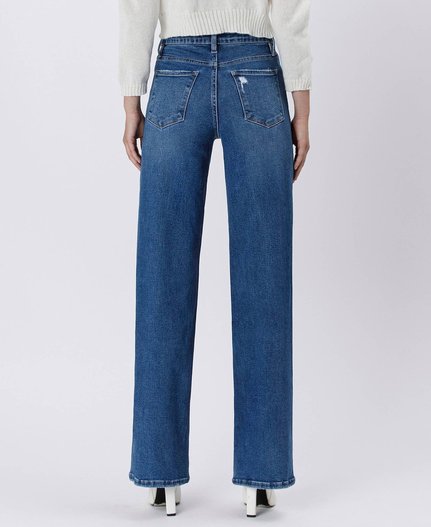 TUMMY CONTROL 90'S SUPER HIGH RISE WIDE LEG JEANS LV1444