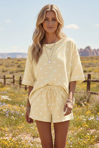 Polka Dot Relaxed Fit Scuba Top and Shorts Set