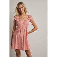 GINGHAM BUTTON-UP MINI DRESS / WL25-11978