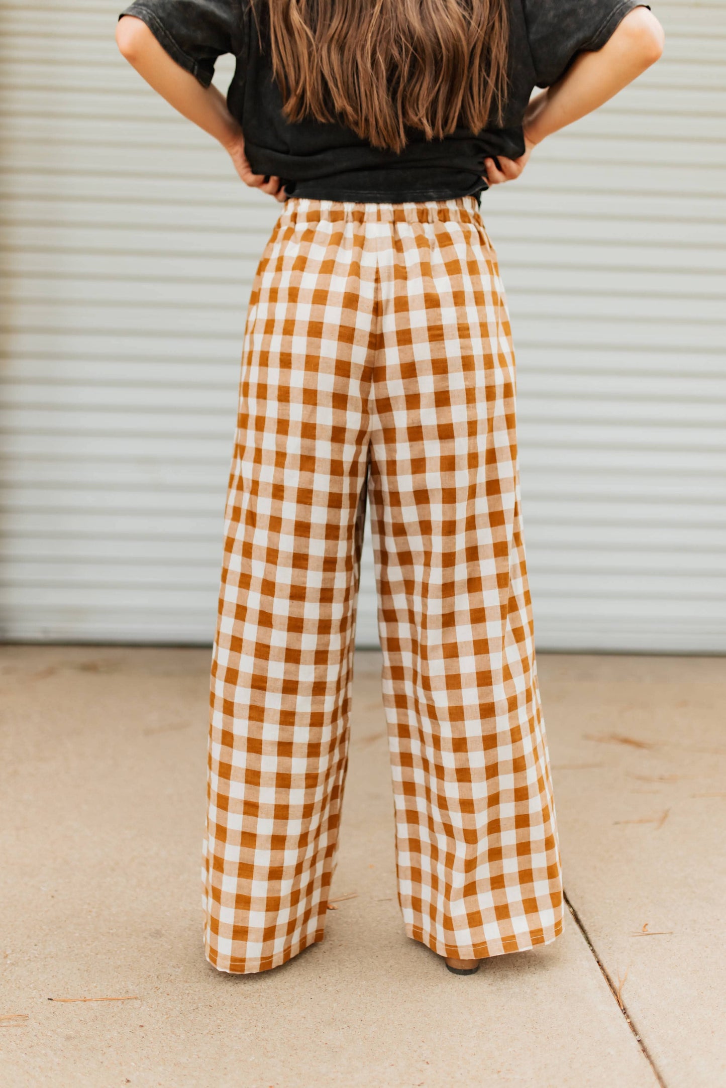 BROWN GINGHAM  PANT