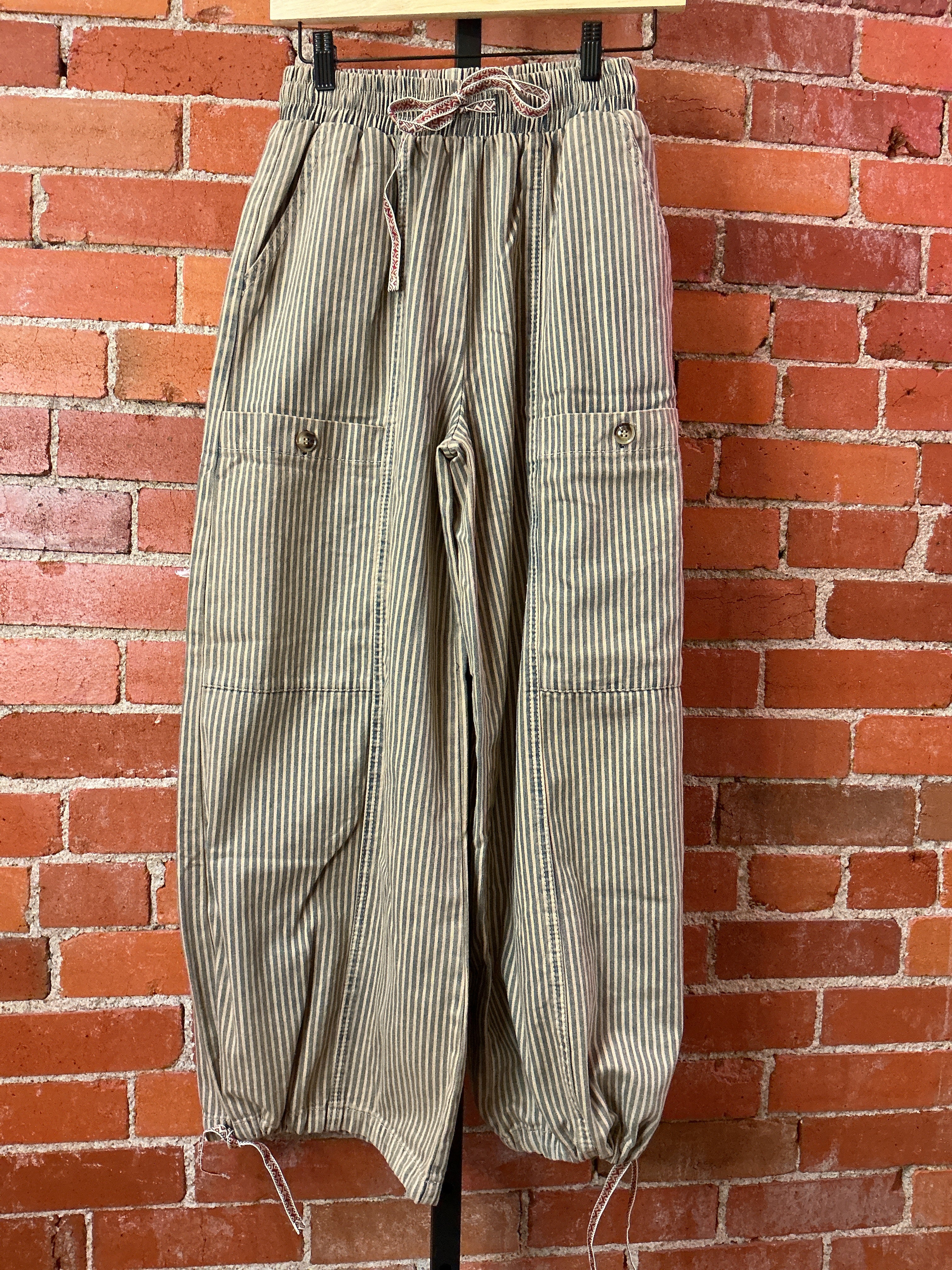 Elastic Vintage Stripe Pant