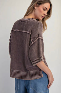 Vintage V-Neck Sweater Chocolate
